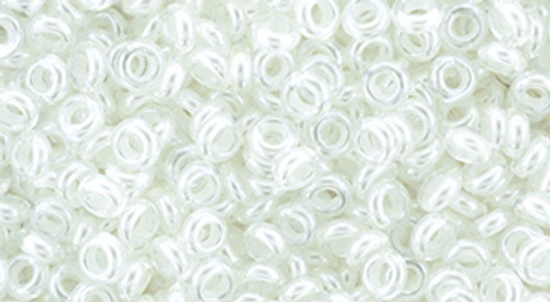 Demi Round Bead by Toho #981 Clear / Snow Inside Color Lined Demi Round Bead by Toho #981 Clear / Snow Inside Color Lined
