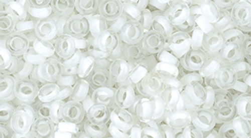 Demi Round Bead by Toho #981-F Clear / Snow Inside Color Lined Matte Demi Round Bead by Toho #981-F Clear / Snow Inside Color Lined Matte