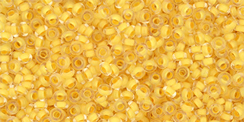 Demi Round Bead by Toho #961-F Clear / Butter Inside Color Lined Matte Demi Round Bead by Toho #961-F Clear / Butter Inside Color Lined Matte