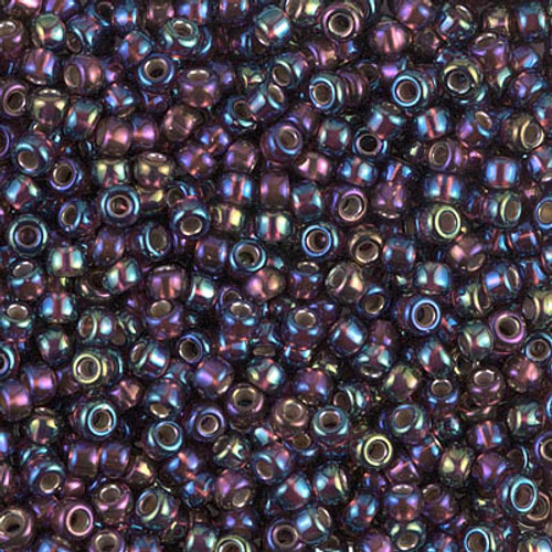 Round Seed Bead by Miyuki - #1013 Dark Smoky Amethyst Transparent Silver-Lined Rainbow