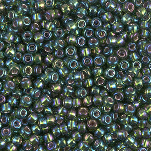 Round Seed Bead by Miyuki - #1026 Olive Transparent Silver-Lined Rainbow