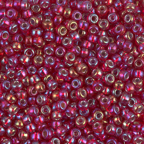 Round Seed Bead by Miyuki - #1011 Ruby Transparent Silver-Lined Rainbow