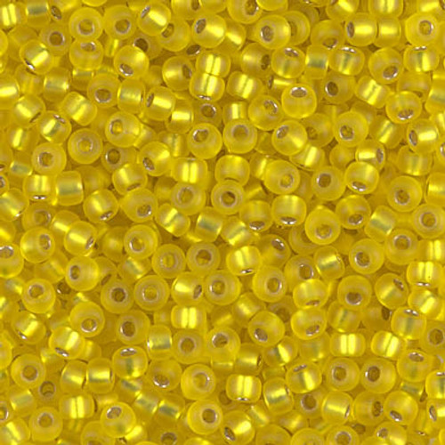 Round Seed Bead by Miyuki - #6-F Yellow Transparent Silver-Lined Matte