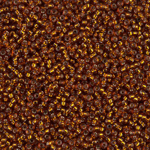 Round Seed Bead by Miyuki - #5-L Dark Topaz Transparent Silver-Lined