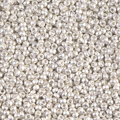 Round Seed Bead by Miyuki - #961-F Bright Sterling Plated Matte