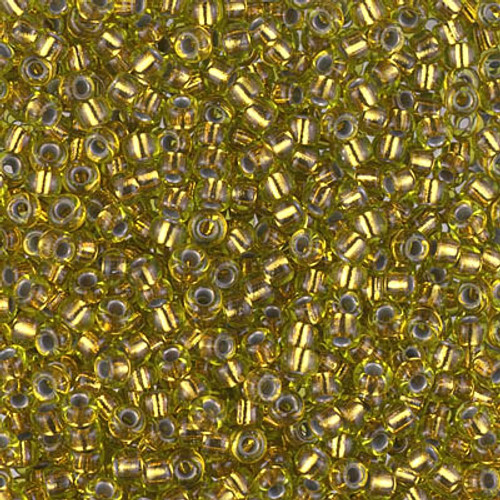 Round Seed Bead by Miyuki - #975 Copper / Pale Chartreuse Inside Color Lined