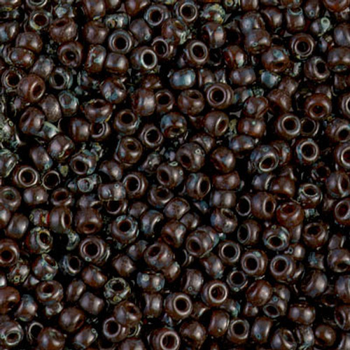 Round Seed Bead by Miyuki - #4503 Flame Red Transparent Picasso