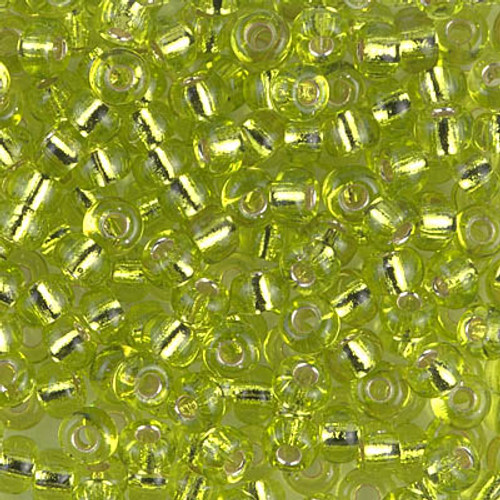 Round Seed Bead by Miyuki - #143-S Chartreuse Transparent Silver-Lined
