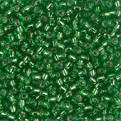 Round Seed Bead by Miyuki - #15 Light Green Transparent Silver-Lined