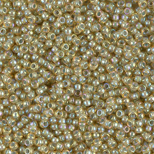 Round Seed Bead by Miyuki - #359 Pale Blue / Light Topaz Inside Color Lined Luster
