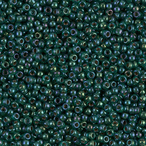 Round Seed Bead by Miyuki - #338 Emerald Inside Color Lined Luster