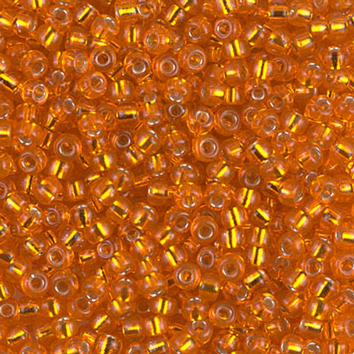 Round Seed Bead by Miyuki - #8 Orange Transparent Silver-Lined