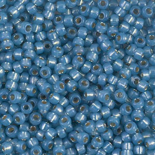 Round Seed Bead by Miyuki - #4242 Duracoat Dyed Aqua Transparent Silver-Lined