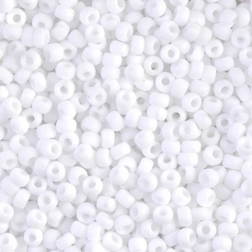 Round Seed Bead by Miyuki - #402-F White Opaque Matte