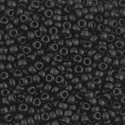 Round Seed Bead by Miyuki - #401-SF Black Opaque Semi-Matte