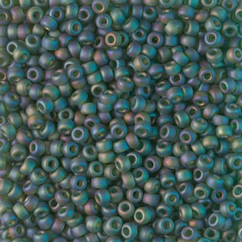 Round Seed Bead by Miyuki - #158-FR Olive Transparent Rainbow Matte Round Seed Bead by Miyuki - #158-FR Olive Transparent Rainbow Matte