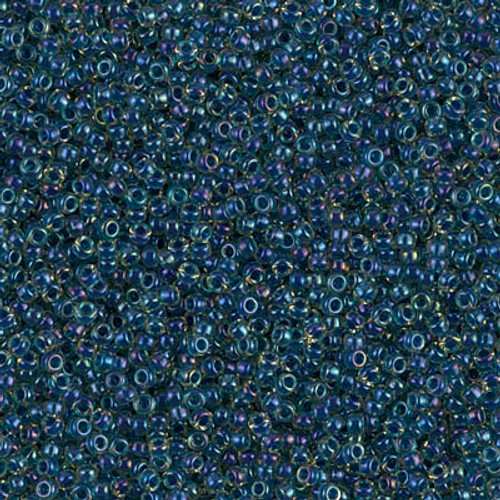 Round Seed Bead by Miyuki - #1826 Midnight Blue / Topaz Inside Color Lined Rainbow