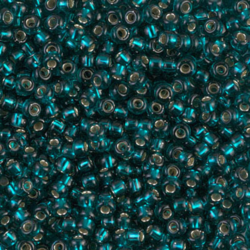 Round Seed Bead by Miyuki - #30 Dark Teal Transparent Silver-Lined