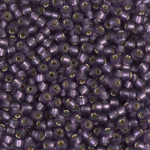 Round Seed Bead by Miyuki - #24-F Amethyst Transparent Silver-Lined Matte