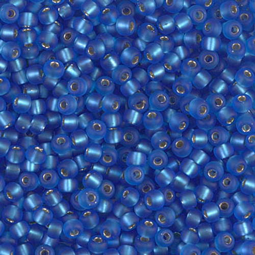 Round Seed Bead by Miyuki - #19-F Sapphire Transparent Silver-Lined Matte