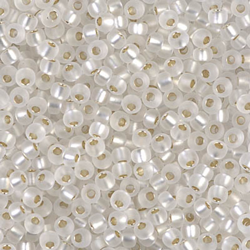 Round Seed Bead by Miyuki - #1-F Clear Transparent Silver-Lined Matte