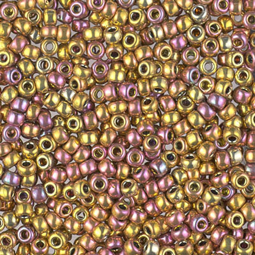 Round Seed Bead by Miyuki - #1985 24Kt Pink Gold Rainbow