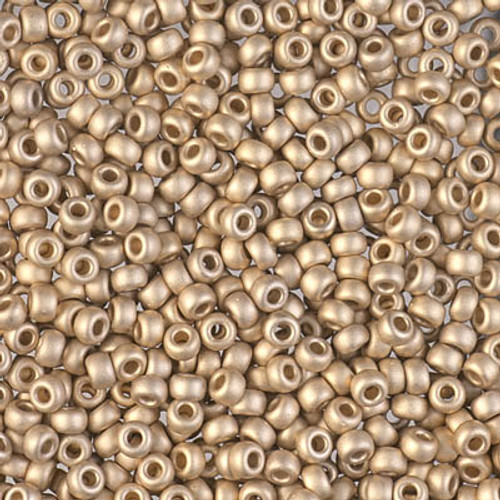 Round Seed Bead by Miyuki - #193-F 24Kt Light Gold Plated Matte