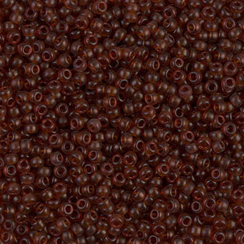 Round Seed Bead by Miyuki - #2400-SF Dark Topaz Transparent Semi-Matte