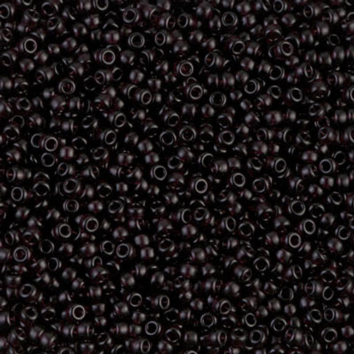 Round Seed Bead by Miyuki - #2402-SF Extra Dark Smoky Amethyst Transparent Semi-Matte