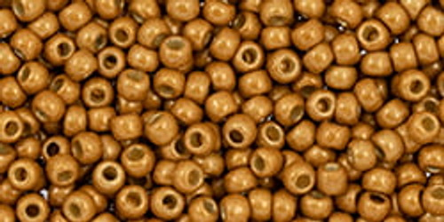 Round Seed Bead by Toho - #PF591-F PermaFinish - Galvanized Old Gold Matte Round Seed Bead by Toho - #PF591-F PermaFinish - Galvanized Old Gold Matte