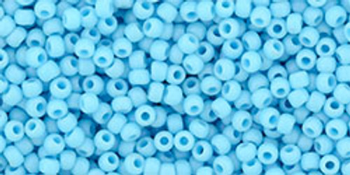 Round Seed Bead by Toho - #Y611 HYBRID Sueded Blue Turquoise Opaque *Discontinued*