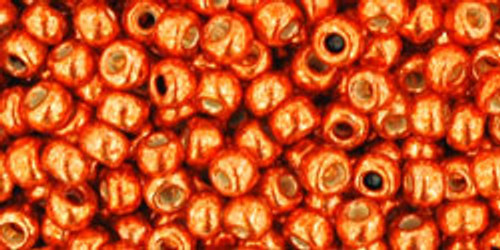 Round Seed Bead by Toho - #PF562 PermaFinish Galvanized Saffron