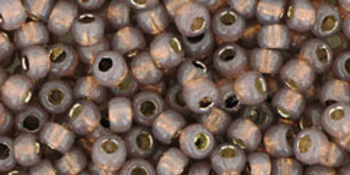 Round Seed Bead by Toho - #PF2114 PermaFinish - Milky Nutmeg Transparent Silver-Lined