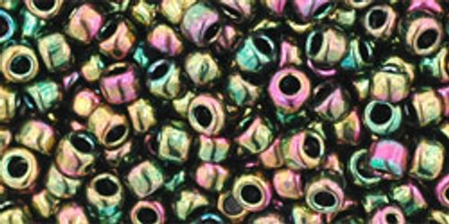 Round Seed Bead by Toho - #508 Higher-Metallic Olivine Rainbow