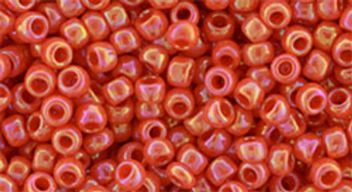 Round Seed Bead by Toho - #410 Pumpkin Opaque Rainbow