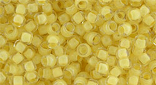 Round Seed Bead by Toho - #961 Clear / Butter Inside Color Lined Round Seed Bead by Toho - #961 Clear / Butter Inside Color Lined