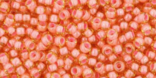 Round Seed Bead by Toho - #956 Jonquil / Coral Inside Color Lined