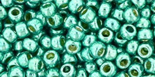 Round Seed Bead by Toho - #PF561 PermaFinish - Galvanized Green Teal Round Seed Bead by Toho - #PF561 PermaFinish - Galvanized Green Teal