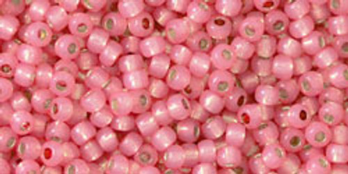 Round Seed Bead by Toho - #PF2106 PermaFinish - Milky Mauve Transparent Silver-Lined