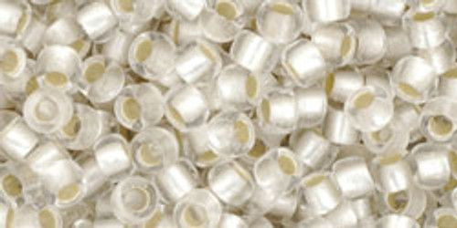 Round Seed Bead by Toho - #0021-F Clear Transparent Silver-Lined Matte Round Seed Bead by Toho - #0021-F Clear Transparent Silver-Lined Matte