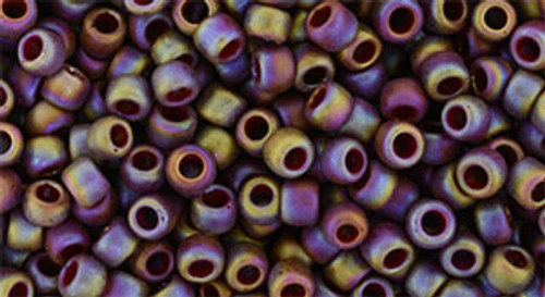 Round Seed Bead by Toho - #2639-F Semi Glazed Rainbow Dark Red