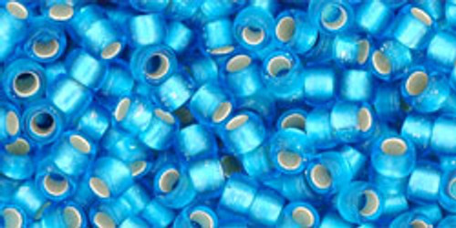 Round Seed Bead by Toho - #0023-BF Dark Aquamarine Transparent Silver-Lined Matte Round Seed Bead by Toho - #0023-BF Dark Aquamarine Transparent Silver-Lined Matte