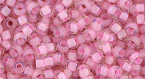 Round Seed Bead by Toho - #0191-C Clear / Hot Pink Inside Color Lined *Discontinued*