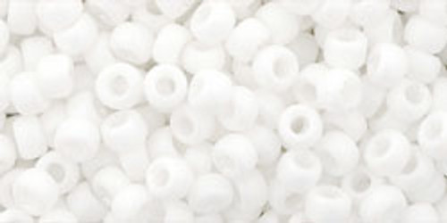 Round Seed Bead by Toho - #761 White Opaque Rainbow Matte
