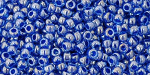 Round Seed Bead by Toho - #1057 Light Sapphire / Dark Blue Opaque Inside Color Lined Round Seed Bead by Toho - #1057 Light Sapphire / Dark Blue Opaque Inside Color Lined