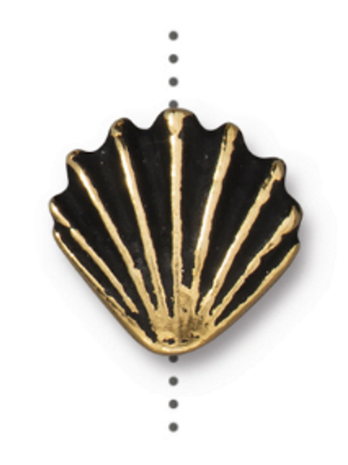 TierraCast Bead: Large Shell | Pk of 2