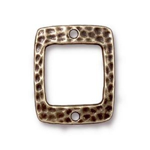 Tierracast Link: Hammertone Drilled Rectangle | 1 Each