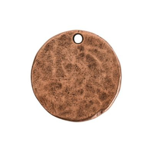 Nunn Design: Hammered Flat Tag Circle Single Loop Metal Stamping Blank | 1 Each