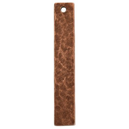 Nunn Design: Flat Tag Hammered Long Narrow Single Hole | 1 Each