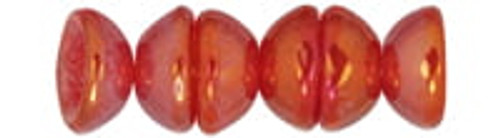 Teacup Bead 2x4mm - Siam Ruby Luster Rainbow